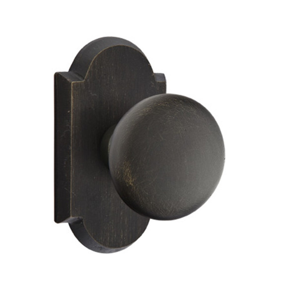 Emtek 7058-WC-MB Winchester Sandcast Bronze Door Knob Dummy Set With #1 Rosette Medium Bronze
