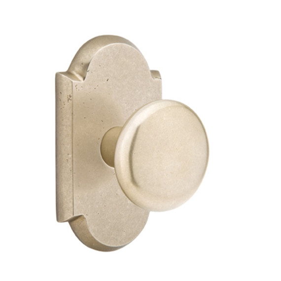 Emtek 7058-WC-TWB Winchester Sandcast Bronze Door Knob Dummy Set With #1 Rosette Tumbled White Bronze
