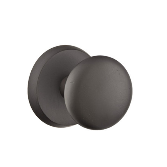 Emtek 7106-WC-FB Winchester Sandcast Bronze Door Knob Passage Set With #2 Rosette Flat Black