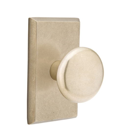 Emtek 7204-WC-TWB Winchester Sandcast Bronze Door Knob Privacy Set With #3 Rosette Tumbled White Bronze