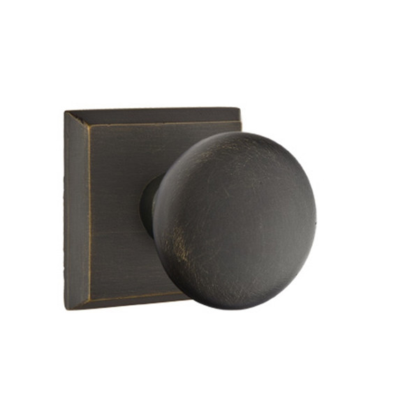 Emtek 7211-WC-MB Winchester Sandcast Bronze Door Knob Privacy Set With #6 Rosette Medium Bronze