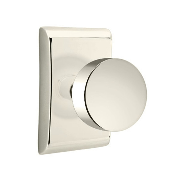Emtek 5051-ROU-US14 Round Door Knob Dummy Set With Neos Rosette Polished Nickel