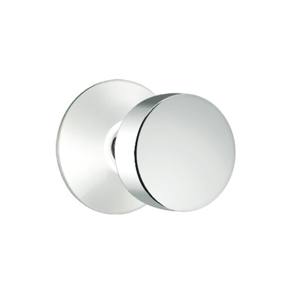Emtek 5107-ROU-US26 Round Door Knob Passage Set With Modern Rosette Polished Chrome