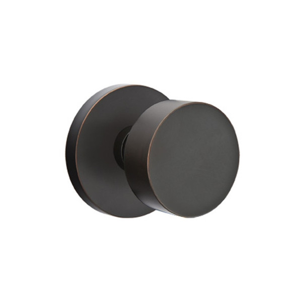 Emtek 5109-ROU-US10B Round Door Knob Passage Set With Disk Rosette Oil Rubbed Bronze