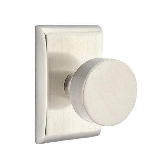 Emtek 5111-ROU-US15 Round Door Knob Passage Set With Neos Rosette Satin Nickel