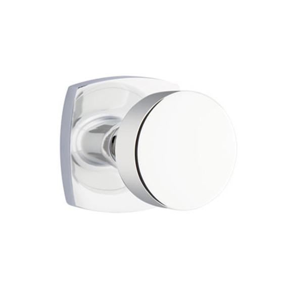 Emtek 5326-ROU-US26 Round Door Knob Privacy Set With Urban Modern Rosette Polished Chrome
