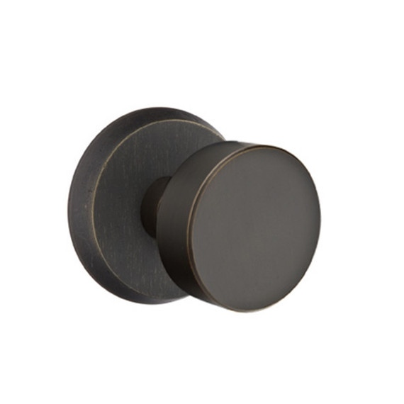 Emtek 7106-BZRN-MB Round Sandcast Bronze Door Knob Passage Set With #2 Rosette Medium Bronze