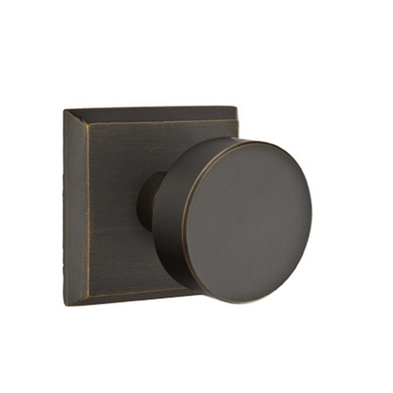 Emtek 7111-BZRN-MB Round Sandcast Bronze Door Knob Passage Set With #6 Rosette Medium Bronze
