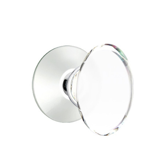 Emtek 5057-HT-US26 Hampton Door Knob Dummy Set With Modern Rosette Polished Chrome