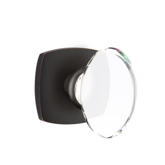 Emtek 5306-HT-US10B Hampton Door Knob Dummy Set With Urban Modern Rosette Oil Rubbed Bronze