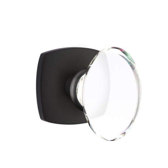 Emtek 5306-HT-US19 Hampton Door Knob Dummy Set With Urban Modern Rosette Flat Black