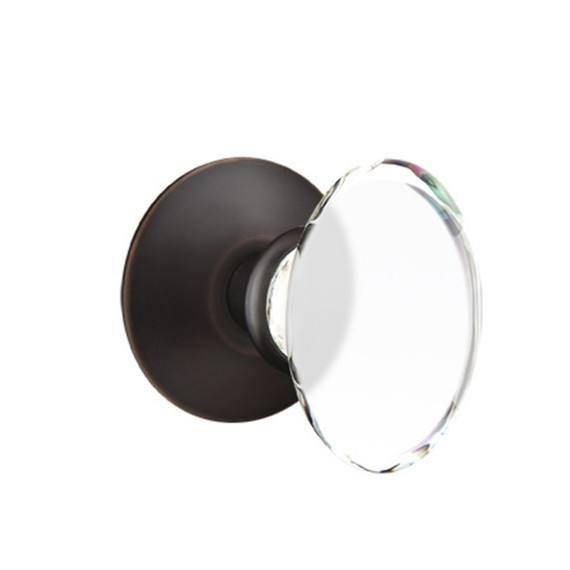 Emtek 5107-HT-US10B Hampton Door Knob Passage Set With Modern Rosette Oil Rubbed Bronze