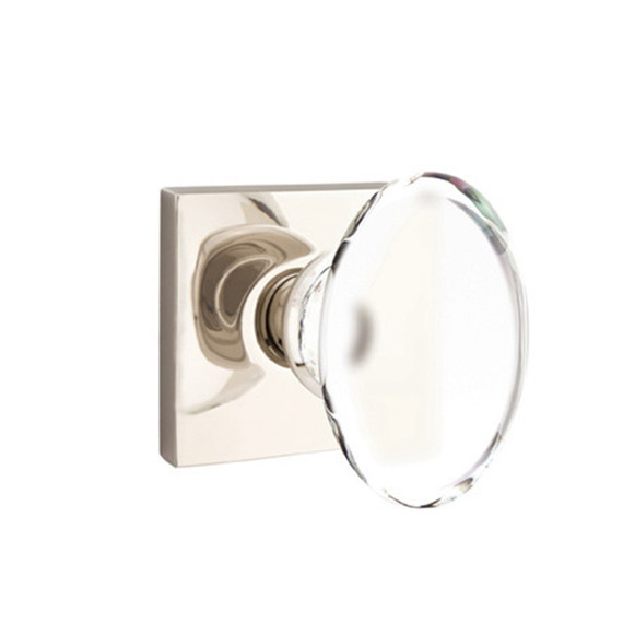 Emtek 5110-HT-US14 Hampton Door Knob Passage Set With Square Rosette Polished Nickel