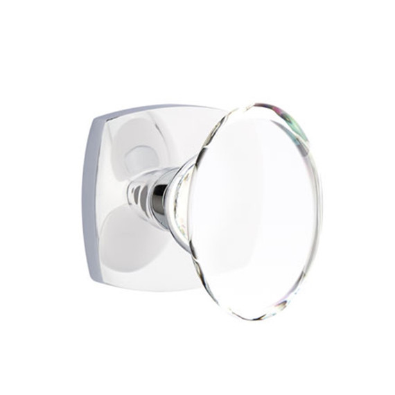 Emtek 5326-HT-US26 Hampton Door Knob Privacy Set With Urban Modern Rosette Polished Chrome