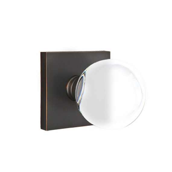 Emtek 5050-BL-US10B Bristol Door Knob Dummy Set With Square Rosette Oil Rubbed Bronze