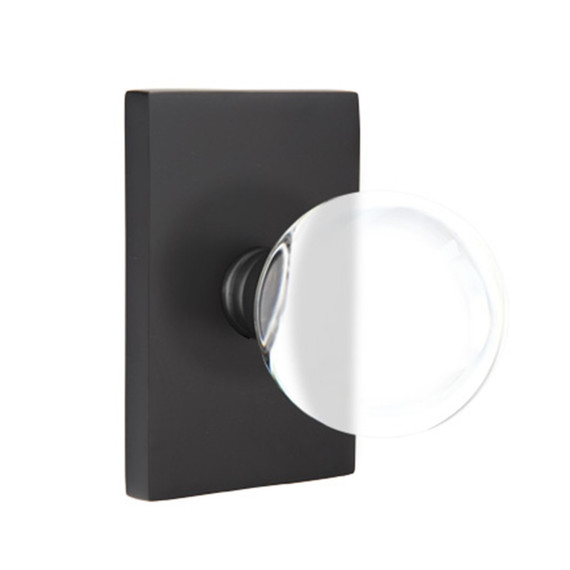 Emtek 5052-BL-US19 Bristol Door Knob Dummy Set With Modern Rectangular Rosette Flat Black