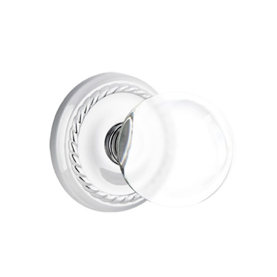 Emtek 8051-BL-US26 Bristol Crystal Door Knob Dummy Set With Rope Rosette Polished Chrome