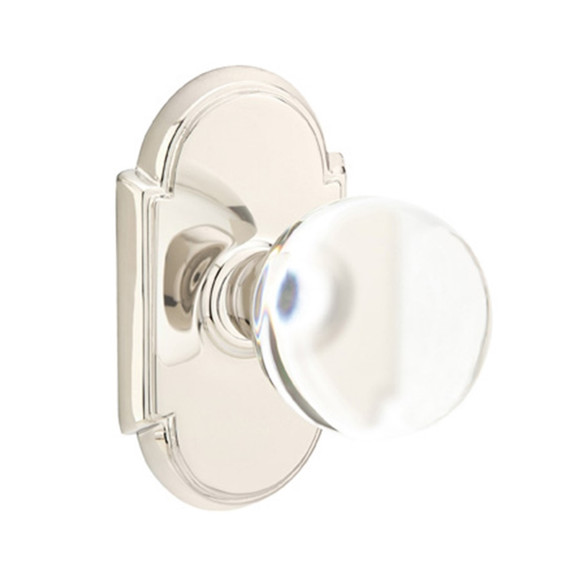 Emtek 8058-BL-US14 Bristol Crystal Door Knob Dummy Set With #8 Rosette Polished Nickel