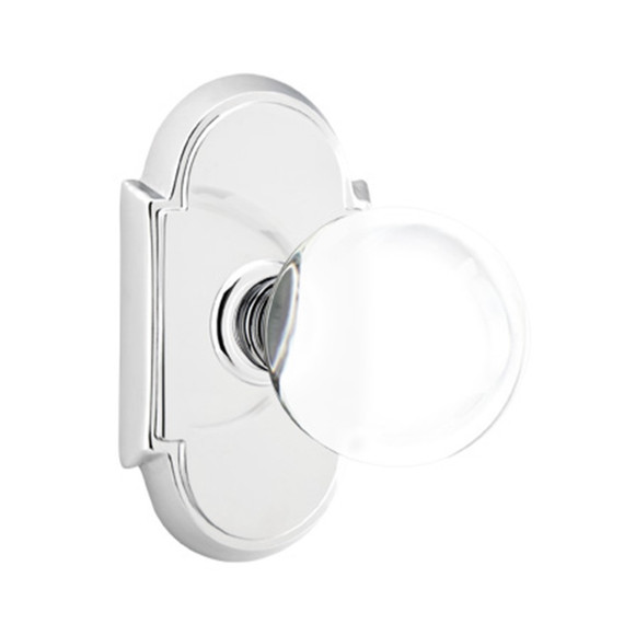 Emtek 8058-BL-US26 Bristol Crystal Door Knob Dummy Set With #8 Rosette Polished Chrome