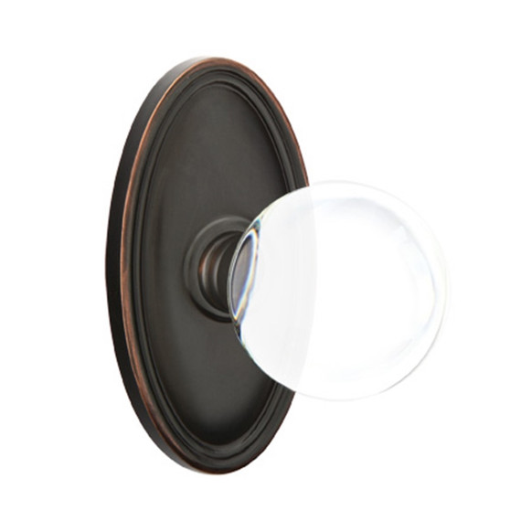 Emtek 8520-BL-US10B Bristol Crystal Door Knob Dummy Set With Oval Rosette Oil Rubbed Bronze