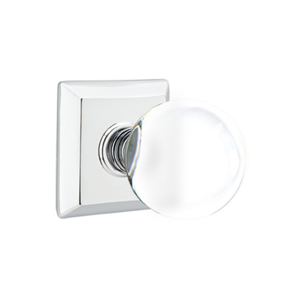 Emtek 8531-BL-US26 Bristol Crystal Door Knob Dummy Set With Quincy Rosette Polished Chrome