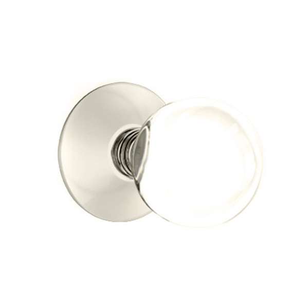 Emtek 5107-BL-US14 Bristol Door Knob Passage Set With Modern Rosette Polished Nickel