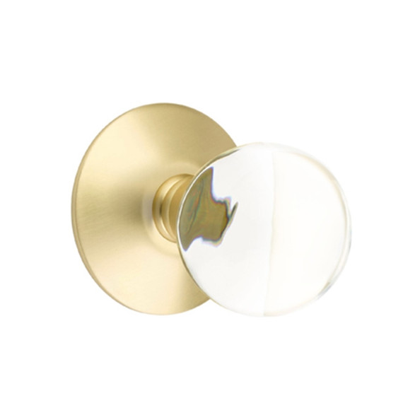 Emtek 5207-BL-US4 Bristol Door Knob Privacy Set With Modern Rosette Satin Brass