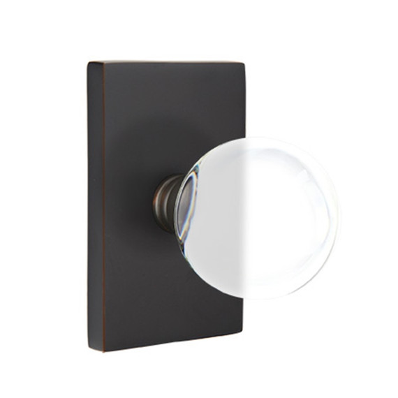 Emtek 5212-BL-US10B Bristol Door Knob Privacy Set With Modern Rectangular Rosette Oil Rubbed Bronze