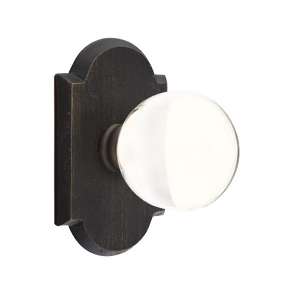 Emtek 7108-BL-MB Bristol Crystal Door Knob Passage Set With Sandcast Bronze #1 Rosette Medium Bronze