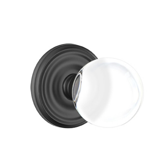 Emtek 8100-BL-US19 Bristol Crystal Door Knob Passage Set With Regular Rosette Flat Black