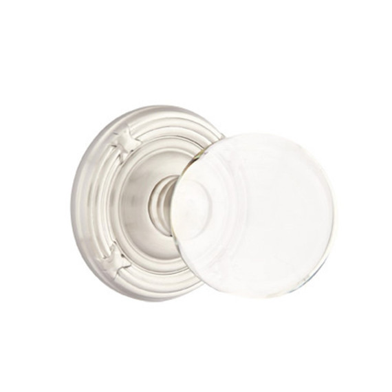 Emtek 8107-BL-US15 Bristol Crystal Door Knob Passage Set With Ribbon & Reed Rosette Satin Nickel