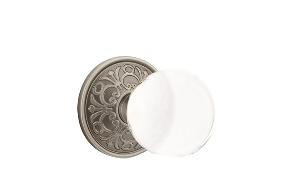 Emtek 8120-BL-US15A Bristol Crystal Door Knob Passage Set With Oval Rosette Pewter