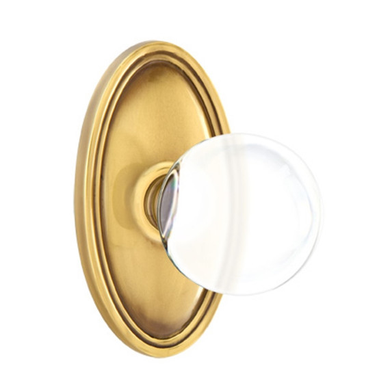 Emtek 8120-BL-US7 Bristol Crystal Door Knob Passage Set With Oval Rosette French Antique