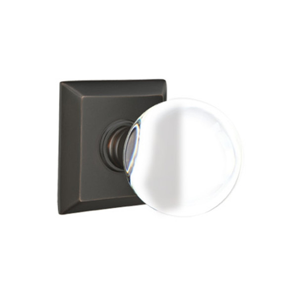 Emtek 8131-BL-US10B Bristol Crystal Door Knob Passage Set With Quincy Rosette Oil Rubbed Bronze