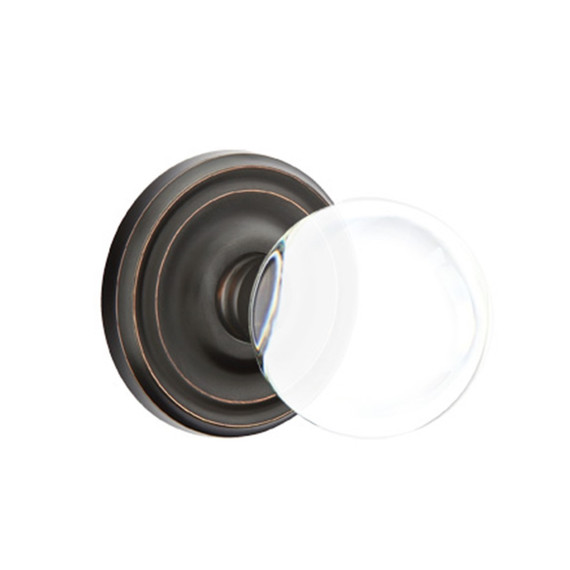 Emtek 8200-BL-US10B Bristol Crystal Door Knob Privacy Set With Regular Rosette Oil Rubbed Bronze