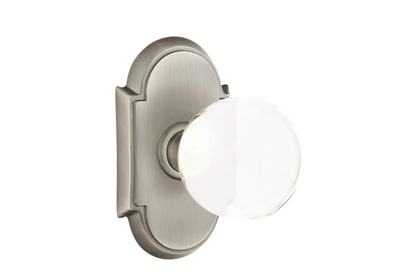 Emtek 8208-BL-US15A Bristol Crystal Door Knob Privacy Set With #8 Rosette Pewter