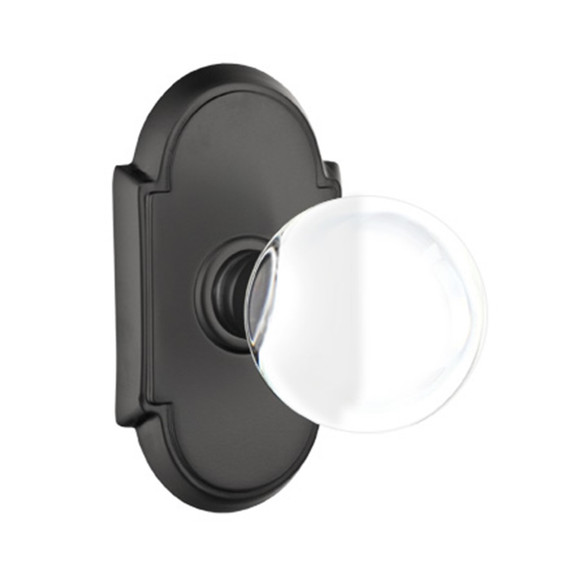 Emtek 8208-BL-US19 Bristol Crystal Door Knob Privacy Set With #8 Rosette Flat Black