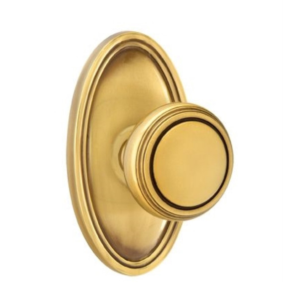 Emtek 8520-NW-US7 Norwich Door Knob Dummy Set With Oval Rosette French Antique