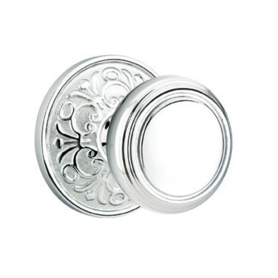 Emtek 8106-NW-US26 Norwich Door Knob Passage Set With Lancaster Rosette Polished Chrome