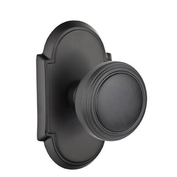 Emtek 8108-NW-US19 Norwich Door Knob Passage Set With #8 Rosette Flat Black