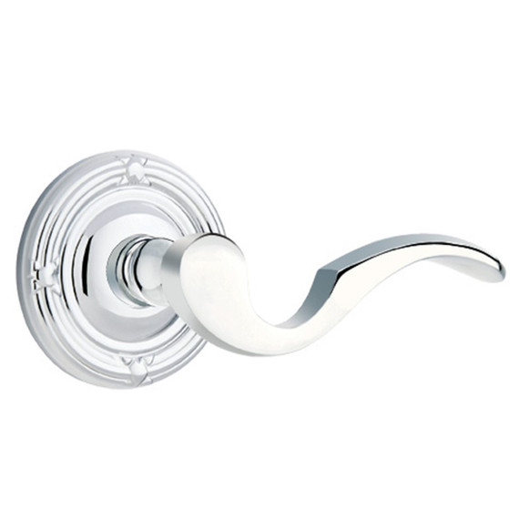 Emtek 8057-C-US26 Cortina Door Lever Dummy Set With Ribbon & Reed Rosette Polished Chrome
