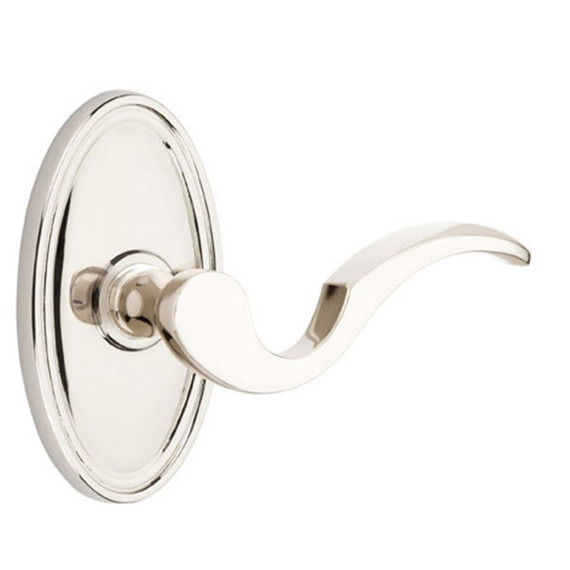 Emtek 8120-C-US14 Cortina Door Lever Passage Set With Oval Rosette Polished Nickel
