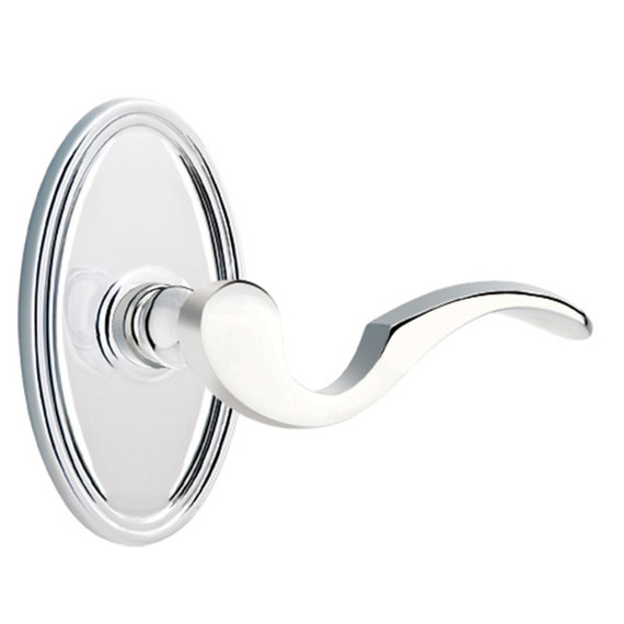Emtek 8120-C-US26 Cortina Door Lever Passage Set With Oval Rosette Polished Chrome