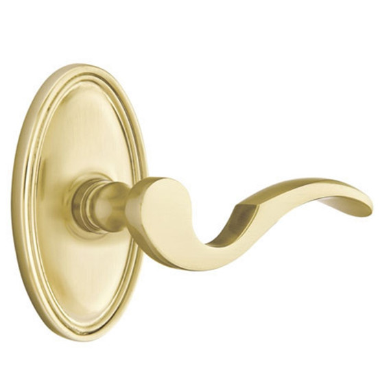 Emtek 8120-C-US4 Cortina Door Lever Passage Set With Oval Rosette Satin Brass
