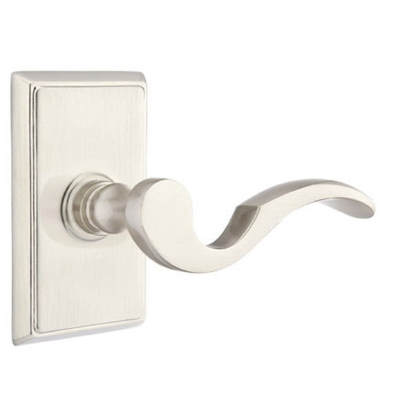 Emtek 8121-C-US15 Cortina Door Lever Passage Set With Rectangular Rosette Satin Nickel