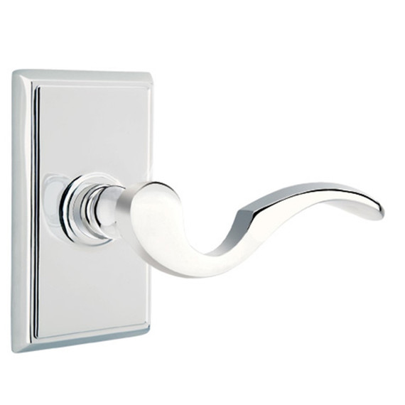 Emtek 8121-C-US26 Cortina Door Lever Passage Set With Rectangular Rosette Polished Chrome