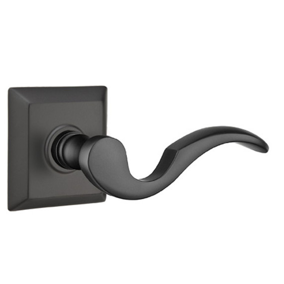 Emtek 8131-C-US19 Cortina Door Lever Passage Set With Quincy Rosette Flat Black