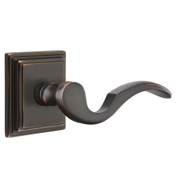 Emtek 8161-C-US10B Cortina Door Lever Passage Set With Wilshire Rosette Oil Rubbed Bronze