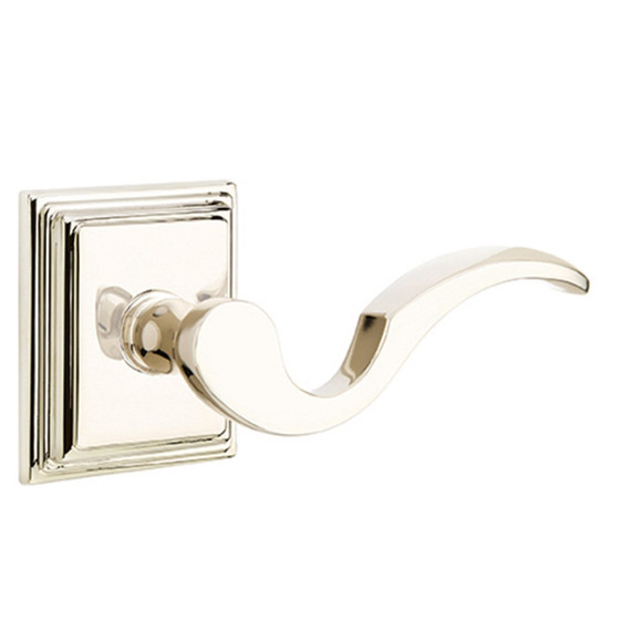 Emtek 8161-C-US14 Cortina Door Lever Passage Set With Wilshire Rosette Polished Nickel