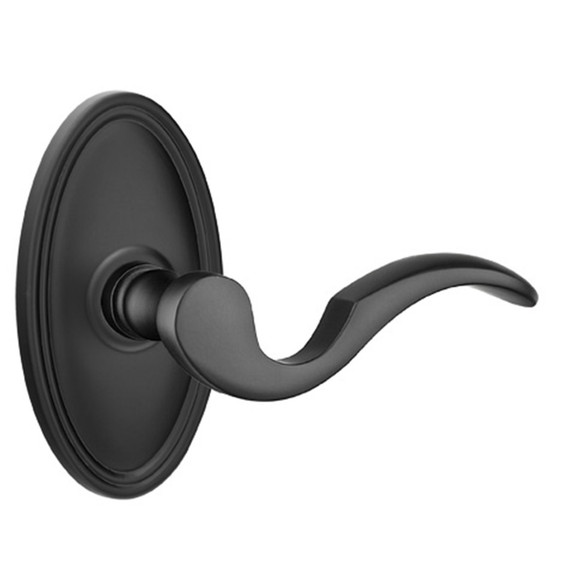 Emtek 8220-C-US19 Cortina Door Lever Privacy Set With Oval Rosette Flat Black